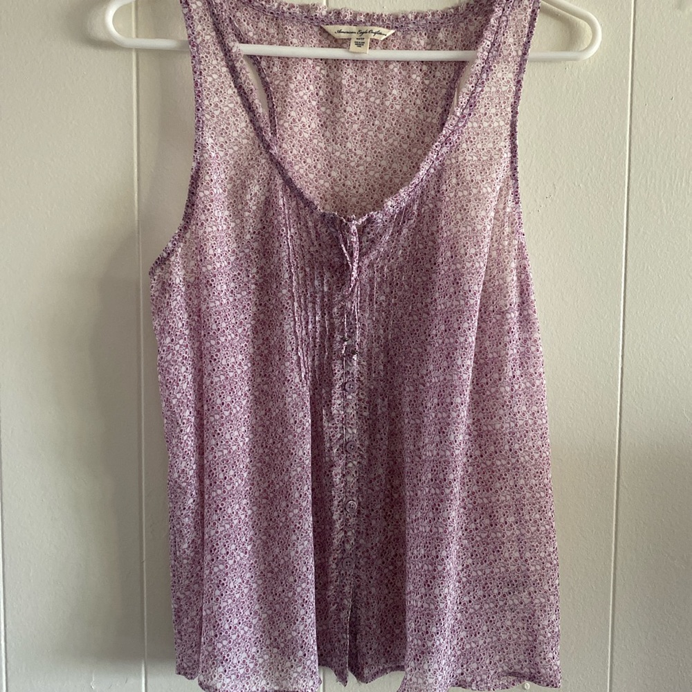 sheer floral tank